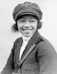 Image of Bessie Coleman in 1923, the First Black woman aviator and pilot in the United States for Black History Month